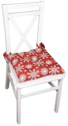 4home Pernă de scaun de Crăciun Fulgi, roșu, 40 x 40 cm