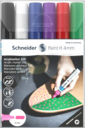Schneider Marker pictura cu vopsea acrilica, 4 mm, SCHNEIDER Paint-It 320-1, 6 buc/set