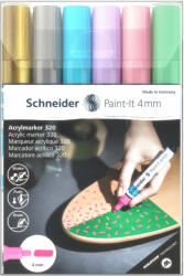 Schneider Marker pictura cu vopsea acrilica, 4 mm, SCHNEIDER Paint-It 320-2, 6 buc/set