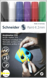 Schneider Marker pictura cu vopsea acrilica, 2 mm, SCHNEIDER Paint-It 310-1, 6 buc/set
