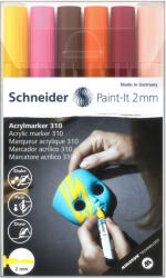 Schneider Marker pictura cu vopsea acrilica, 2 mm, SCHNEIDER Paint-It 310-3, 6 buc/set
