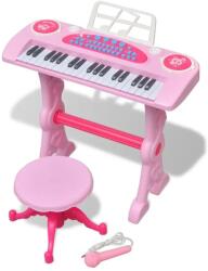  Greatstore Játék 37 billentyűs zongora székkel és mikrofonnal rózsaszín
