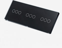 Tosyco Întrerupător simplu cu touch (tactil) din sticlă [CLONE] [CLONE] [CLONE] [CLONE] (TOS-C3G3G3G-B)