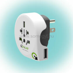 Q2 power Utazóadapter "World to USA USB" Q2 1-100150 (1.100150)