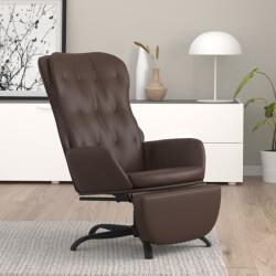 vidaXL Scaun de relaxare cu taburet, maro, piele ecologică (3097687)