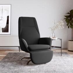 vidaXL Scaun de relaxare cu taburet, negru, microfibră (3097869)