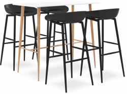 vidaXL Set mobilier de bar, 5 piese, alb și negru (3057437)