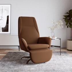 vidaXL Scaun de relaxare cu taburet, maro, microfibră (3097865)