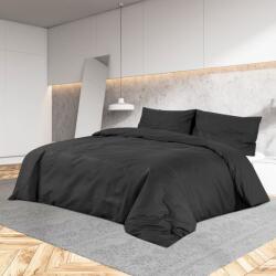 vidaXL Set cu husă de pilotă, negru, 200x200 cm, bumbac (136123) Lenjerie de pat
