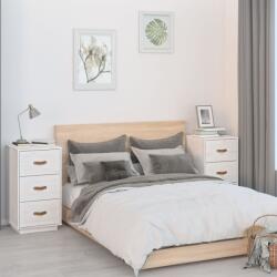 vidaXL Noptiere, 2 buc. , alb, 40x40x75 cm, lemn masiv de pin (818338)