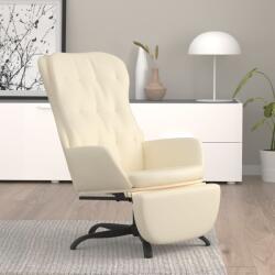 vidaXL Scaun de relaxare cu taburet, crem, piele ecologică (3097686)