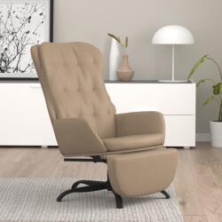 vidaXL Scaun de relaxare cu taburet, cappuccino, piele ecologică (3097691)