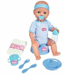 Simba Toys Papusa Simba New Born Baby, Baby Doll 43 cm cu accesorii albastru (S105030044) - ookee Papusa