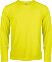 Proact Férfi póló Proact PA443 Men'S Long-Sleeved Sports T-Shirt -M, Fluorescent Yellow