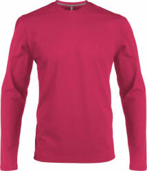 Kariban Férfi póló Kariban KA359 Hosszú Ujjú Környakú póló -2XL, Fuchsia