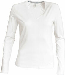Kariban Női póló Kariban KA382 Hosszú Ujjú v-nyakú póló -L, White