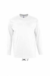 SOL'S Férfi póló SOL'S SO11420 Sol'S Monarch - Környakú Hosszú Ujjú póló -5XL, White