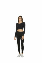 American Apparel Női póló American Apparel AA8379 pamut Spandex Jersey Hosszú Ujjú Rövid Fazonú Top -L, Heather Grey