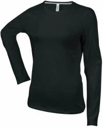 Kariban Női póló Kariban KA383 Hosszú Ujjú Környakú póló -S, Black
