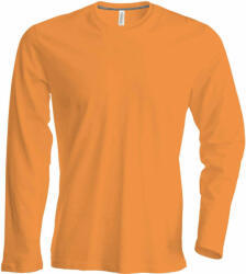 Kariban Férfi póló Kariban KA359 Hosszú Ujjú Környakú póló -S, Orange