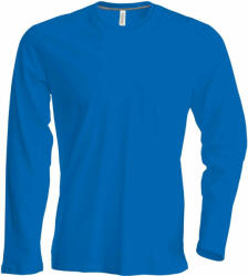 Kariban Férfi póló Kariban KA359 Hosszú Ujjú Környakú póló -4XL, Light Royal Blue