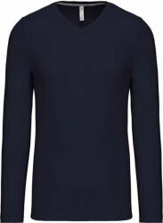 Kariban Férfi póló Kariban KA358 Hosszú Ujjú v-nyakú póló -3XL, Navy