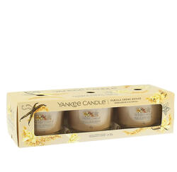 Yankee Candle Vanilla Creme Brulee lumânare votivă în sticlă 3 x 37 g