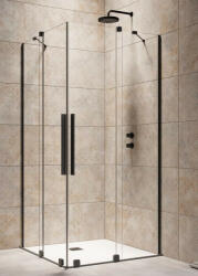 Radaway Furo Black KDD 80x200 szögletes zuhanykabin ajtó átlátszó üveggel, fekete profilszín, jobbos 101050805401R (10105080-54-01R)