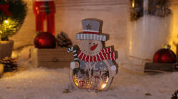  LED karácsonyi dekoráció, hóember, elemes (CHRSMW3WW)