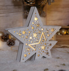  LED karácsonyi csillag, fa, elemes (CHRSTWDS6WW)