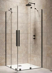 Radaway Furo Black KDD 100x200 szögletes zuhanykabin ajtó átlátszó üveggel, fekete profilszín, balos 101051005401L (10105100-54-01L)