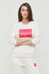 Giorgio Armani bluza femei, culoarea bej, cu imprimeu 9BYY-BLD046_01X