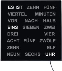 AMS 1235 digitale Tischuhr- Wortuhr - Serie: AMS Design