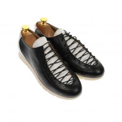 Rovi Design Pantofi dama casual din piele naturala, alb negru - P501NA - ciucaleti