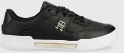 Tommy Hilfiger bőr sportcipő Th Prep Court Sneaker fekete, - fekete Női 39