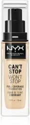 NYX Professional Makeup Can't Stop Won't Stop Full Coverage Foundation fond de ten cu acoperire ridicată culoare 6.3 Warm Vanilla 30 ml