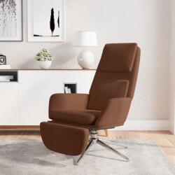 vidaXL Scaun de relaxare cu taburet, maro, microfibră (3097785)