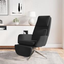vidaXL Scaun de relaxare cu taburet, negru, microfibră (3097789)