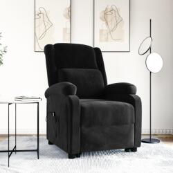 vidaXL Fotoliu rabatabil cu ridicare, negru, catifea (3124831)