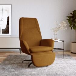 vidaXL Scaun de relaxare cu taburet, maro, catifea (3097856)