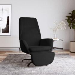 vidaXL Scaun de relaxare cu taburet, negru, catifea (3097854)