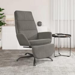 vidaXL Scaun de relaxare cu taburet, gri deschis, catifea (3097908)