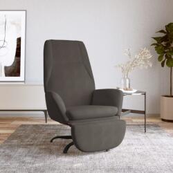 vidaXL Scaun de relaxare cu taburet, gri închis, catifea (3097849)