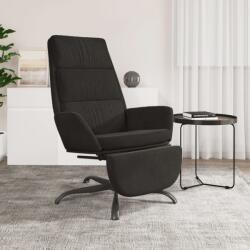 vidaXL Scaun de relaxare cu taburet, negru, catifea (3097914)