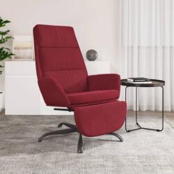 vidaXL Scaun de relaxare cu taburet, roșu vin, catifea (3097913)
