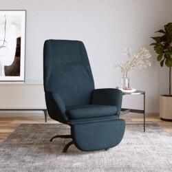 vidaXL Scaun de relaxare cu taburet, albastru, catifea (3097858)