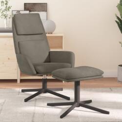 vidaXL Scaun de relaxare cu taburet, gri deschis, catifea (3097798)