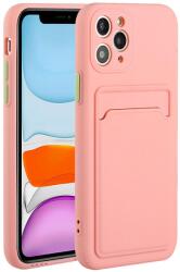 Wooze Samsung Galaxy S22 Ultra 5G SM-S908, Szilikon tok, kártyatartóval, Wooze Card Slot, rózsaszín (113055) (113055)