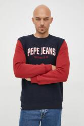 Pepe Jeans hanorac de bumbac barbati, culoarea albastru marin, cu imprimeu 9BYY-BLM0KU_59X