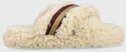 Tommy Hilfiger papuci de casa Sherpa Fur Home Slippers Straps culoarea bej 9BYY-KLD029_08X